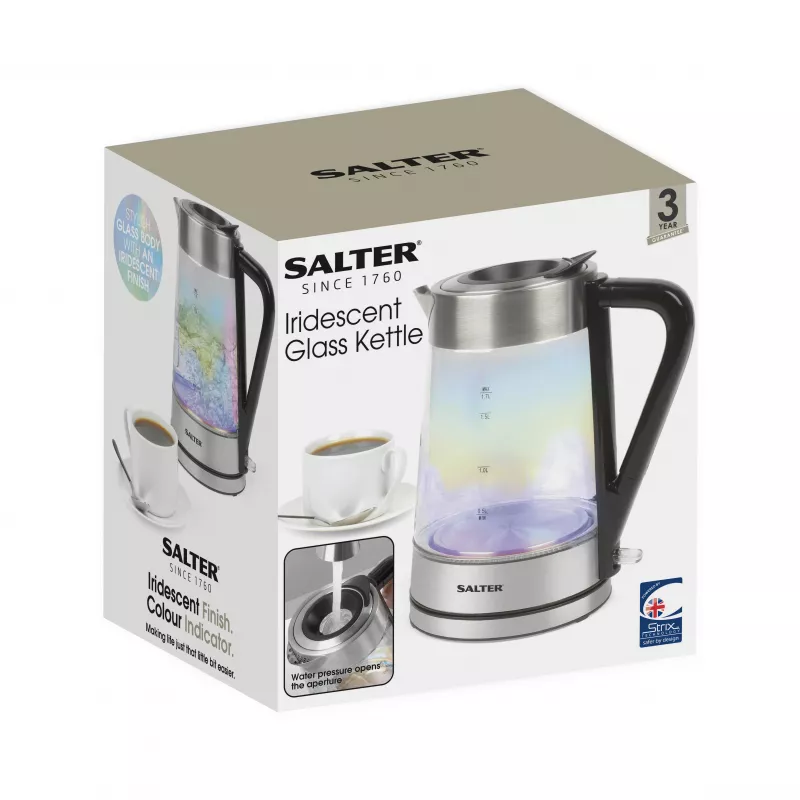 Salter EK5078IRFVDE bollitore in vetro iridescente 1,7L 3000W