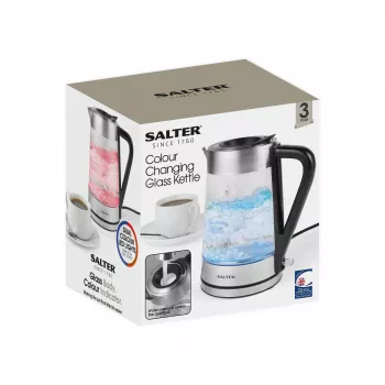Salter EK5078SSFVDE bollitore in vetro Colour Changing 1,7L 3000W