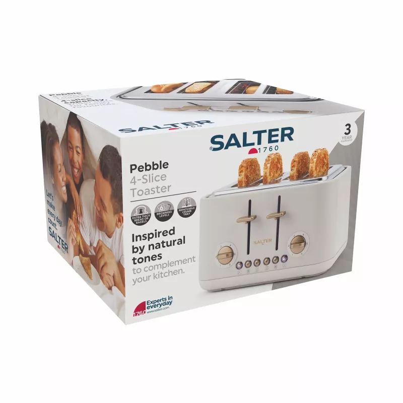 Salter EK5823OBVDE tostapane Pebble 4 fette - nero ossidiana