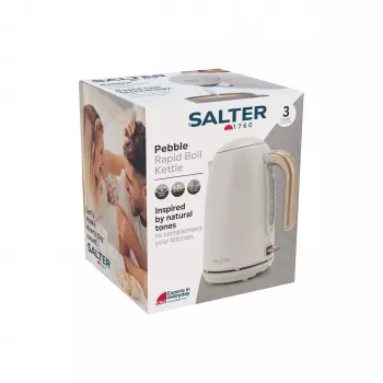 Salter EK6085OBVDE bollitore Rapid Boil Pebble 1.7L 3000W nero ossidiana