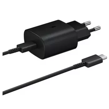 Samsung adattatore da viaggio con ricarica super rapida USB-C 25W con cavo USB-C a USB-C - nero