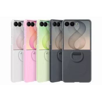 Custodia magnetica in silicone con anello Samsung EF-EF776CGEGWW per Galaxy Z Flip8, verde