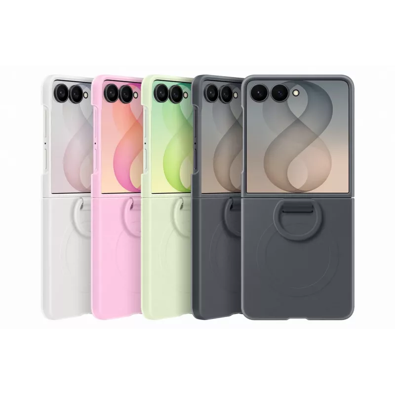 Custodia magnetica in silicone con anello Samsung EF-EF776CGEGWW per Galaxy Z Flip8, verde