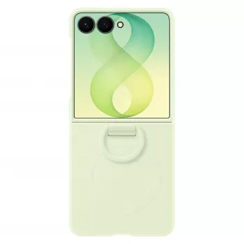 Custodia magnetica in silicone con anello Samsung EF-EF776CGEGWW per Galaxy Z Flip8, verde
