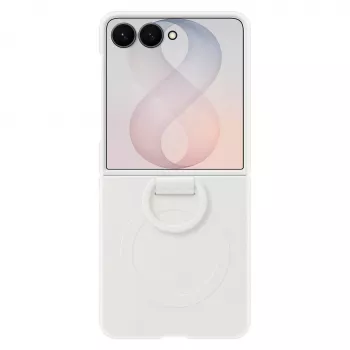 Samsung Silicone Ring Magnet Case per Galaxy Z Flip8, bianco
