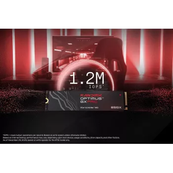 SanDisk 2TB M.2 NVMe PCIe 4.0 SSD interna - 7300 MB/s in lettura, 6600 MB/s in scrittura
