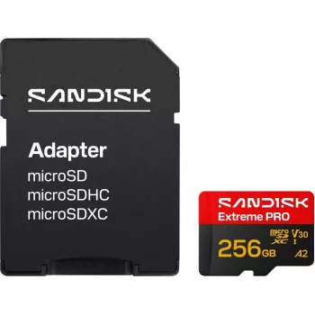 SanDisk Extreme PRO microSDXC 256 GB UHS-I U3 V30 A2 + adattatore SD