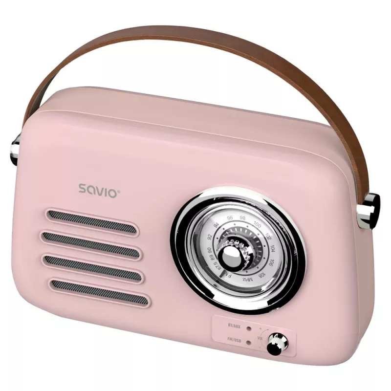 SAVIO RS-03 radio portatile FM/AM con riproduzione MP3 USB/SD, rosa