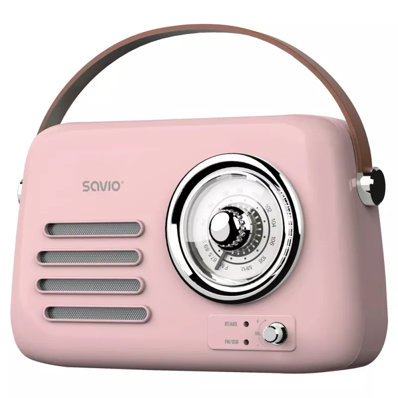SAVIO RS-03 radio portatile FM/AM con riproduzione MP3 USB/SD, rosa