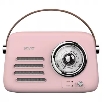 SAVIO RS-03 radio portatile FM/AM con riproduzione MP3 USB/SD, rosa