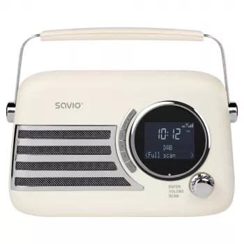 SAVIO RS-04 radio portatile DAB+ FM con batteria ricaricabile, display LCD, doppia sveglia, nero