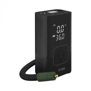 SBS Compressore d'aria portatile con power bank, 3600mAh, Nero