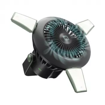 SBS Ventilatore portatile con powerbank 4000mAh, luce LED e ricarica solare