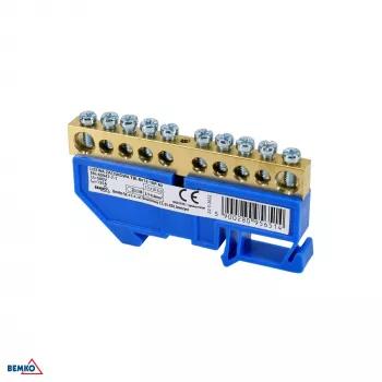 Schelinger morsetto 8x12 10 poli blu per guida DIN