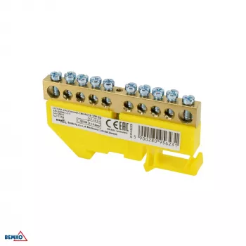 SCHELINGER morsetto per sbarra collettrice 8x12 mm, 10 poli, giallo