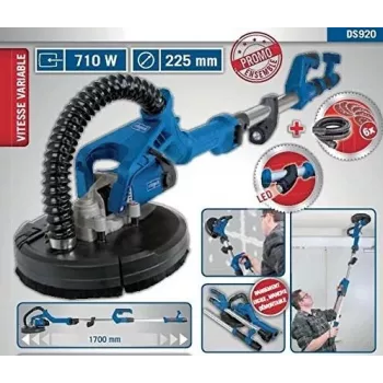 Scheppach DS920 levigatrice per cartongesso 710 W con funzione telescopica e luce LED