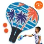 SCHILDKRÖT set Beach-Paddle-Ball, 4 pezzi, 2 racchette in legno verniciato, 2 palline in gomma, 378 mm 970157