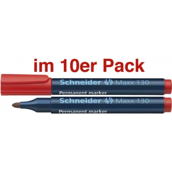 Schneider 130 pennarello indelebile rosso punta tonda 1,0-3,0 mm ricaricabile 113002