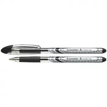 Schneider Slider Basic XB Penna a sfera – inchiostro nero extra-large, impugnatura in gomma, punta in acciaio inox, confezione da 10 151201