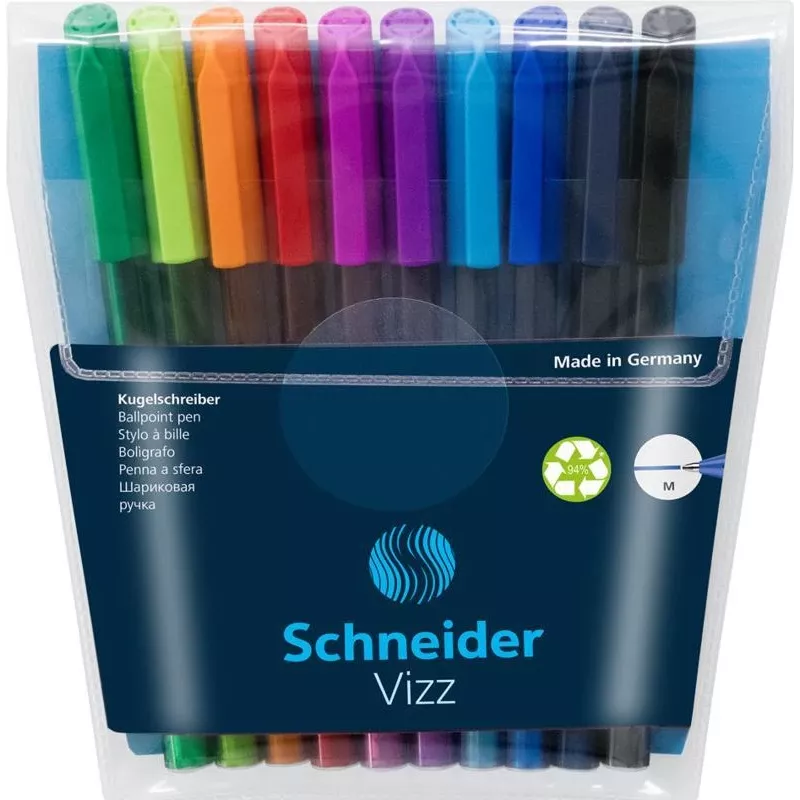 Schneider Vizz M Set di penne a sfera con 10 colori diversi Medium 102290