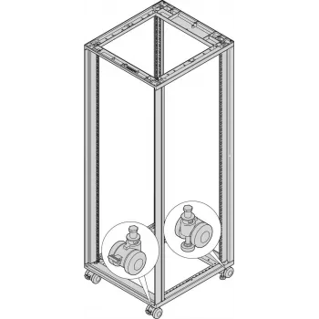SCHROFF set di ruote con piedini di livellamento, portata 400 kg, ruote 60 mm, confezione da 4 pz. 27230068