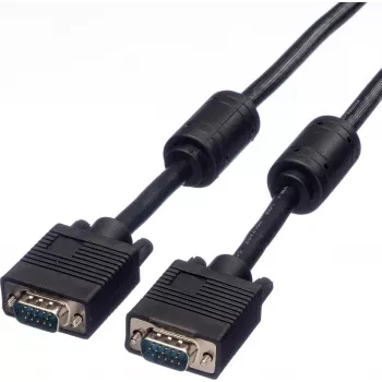 SECOMP STANDARD cavo SVGA HD15 con ferrite, ST-ST, nero, 10 m (S3618)