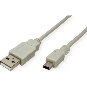 SECOMP STANDARD cavo USB 2.0, Type-A a Mini 5 pin, beige, 0,8 m (S3141)