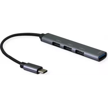 SECOMP STANDARD Hub USB 2.0, connettore USB-C, 4 porte USB-A (3x USB 2.0 + 1x USB 3.2 Gen1) (S3017)