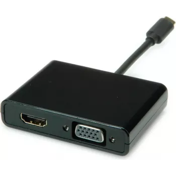 SECOMP STANDARD adattatore display USB-C a HDMI + VGA, 4K HDMI, 1080p VGA, nero, 0,1m S3250