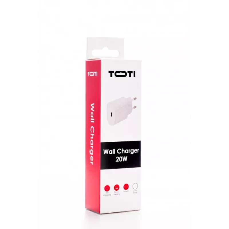 SEEK TOTI 20W USB-C PD Caricabatterie da parete portatile fast, bianco