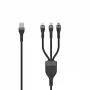 SEEK TOTI USB-A a Micro-USB / USB-C / Lightning cavo intrecciato 1,5m 2A (Non-MFI) nero