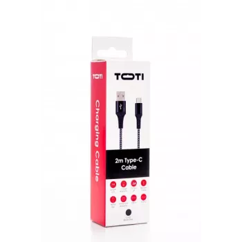 SEEK TOTI USB-A a USB-C cavo intrecciato 2m 2A, nero/Space Grey
