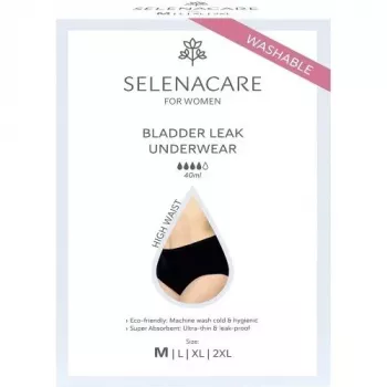 Selenacare Bladder Leak Underwear High Waist XXL - riutilizzabile, lavabile, nera