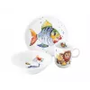 SELTMANN COLORFUL WILDLIFE Set stoviglie per bambini 3 pezzi in porcellana - piatto, ciotola, bicchiere - motivi animali