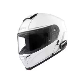 SENA OUTRUSH 2 casco modulare flip-up con Bluetooth 5.0 e Mesh Intercom, bianco lucido (M)