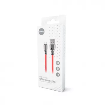 Setty Cavo USB-A a Micro-USB 1,0 m 3A ricarica rapida rosso FC-M