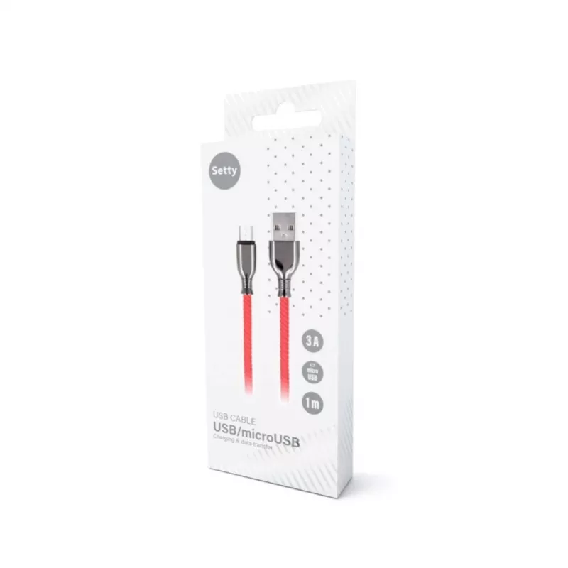 Setty Cavo USB-A a Micro-USB 1,0 m 3A ricarica rapida rosso FC-M