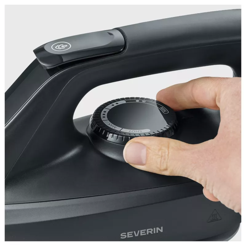 Severin BA 3192 stazione stirante a vapore, 2400W, piastra in ceramica, 160 g/min di vapore, 450 g/min colpo di vapore, nero opaco