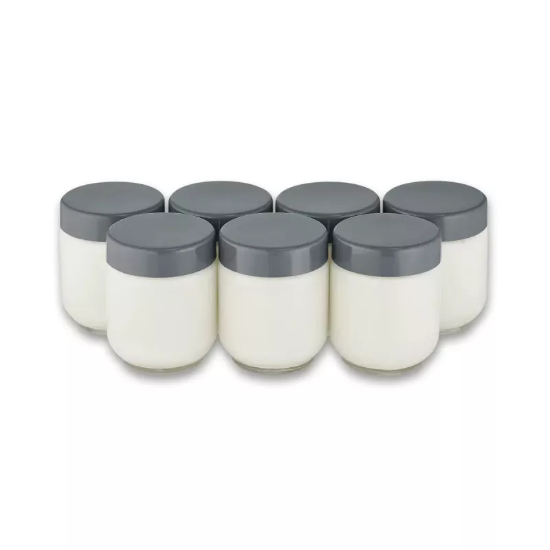 Severin JG 3510 Yogurtiera, 7 vasetti da 150 ml, Dark Inox/Nero