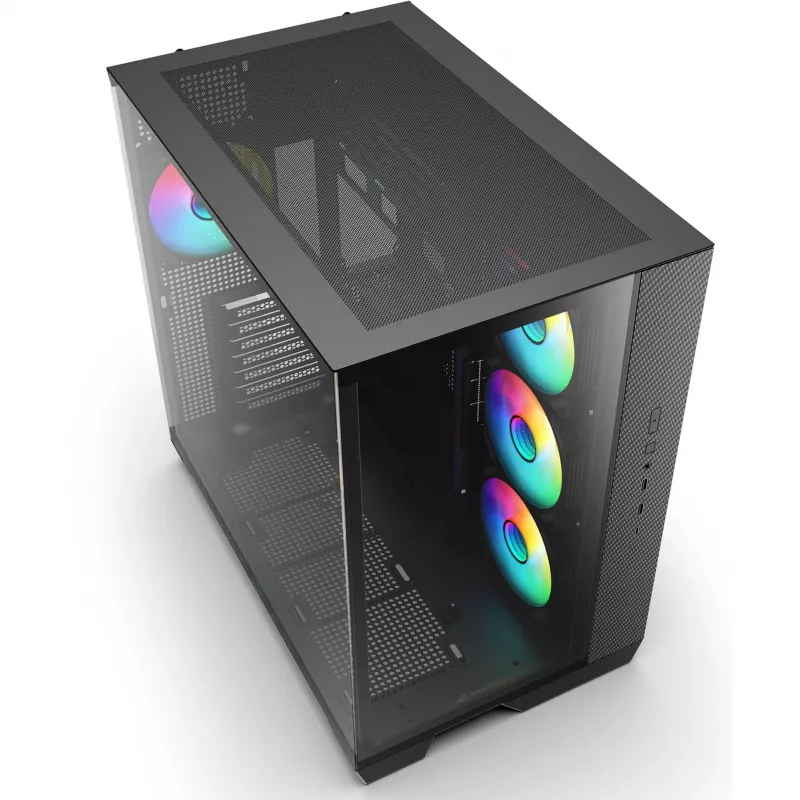 Sharkoon Steel Shark Black Case Mid-Tower in vetro temperato x2