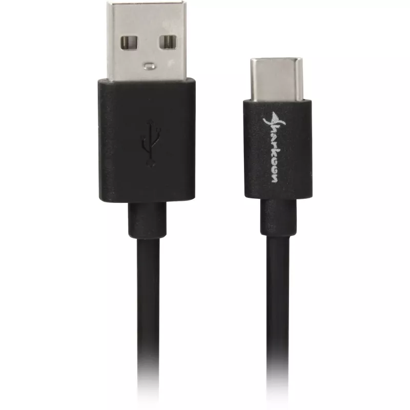 SHARKOON Cavo USB 2.0, connettore maschio USB-A su connettore maschio USB-C (nero, 2 m)