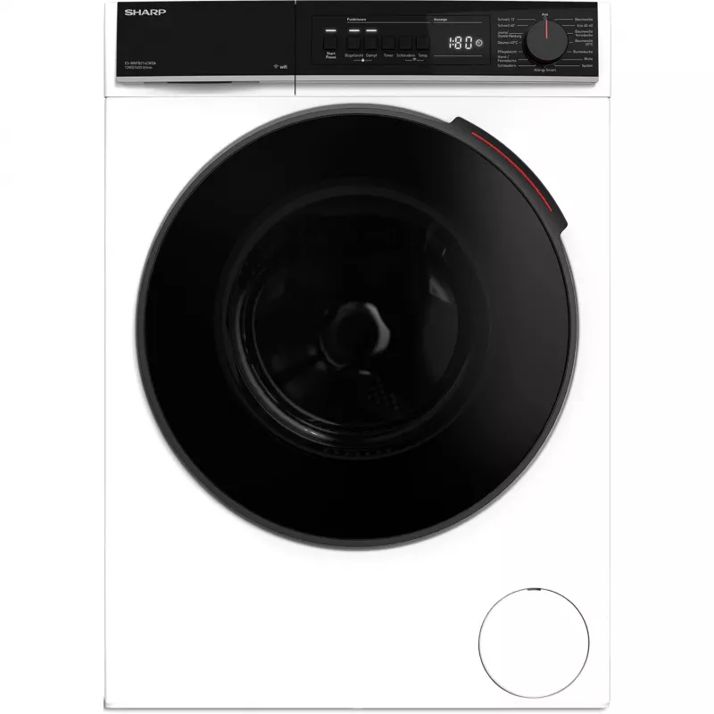 SHARP ES-WNFB214CWDA-DE Lavatrice a carica frontale, 10 kg, 1400 giri/min, bianca, Wi-Fi, motore Advanced Inverter