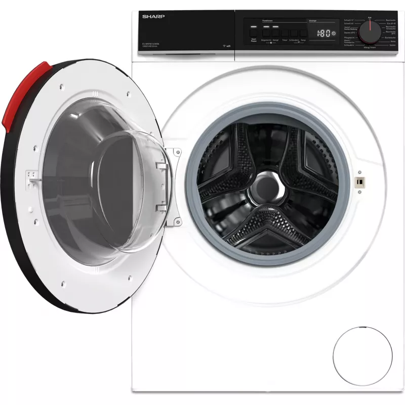 SHARP ES-WNFB214CWDA-DE Lavatrice a carica frontale, 10 kg, 1400 giri/min, bianca, Wi-Fi, motore Advanced Inverter