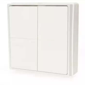 Shelly Blu ZB Wall Switch 4 interruttore a parete smart wireless a 4 tasti, Zigbee e Bluetooth, a batteria, bianco Shelly_B_ZB_WS_4_SA