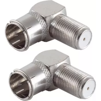 SHIVERPEAKS BASIC-S F-Quick Set adattatori angolari, 2x connettore F maschio su connettore F femmina, 75 Ohm, nichelato BS15-300414