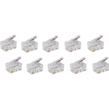 Connettore modulare SHIVERPEAKS BASIC-S RJ10/RJ14 4P4C non schermato, contatti dorati, 10 pezzi BS72039-10