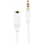 SHIVERPEAKS BASIC-S Super Slim cavo di prolunga audio stereo 3,5 mm, connettore maschio su connettore femmina, placcato oro, bianco, 1,5 m (BS33982-W)