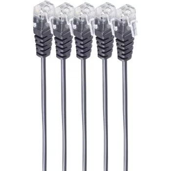SHIVERPEAKS BASIC-S cavo per telefono, RJ11 a RJ11, rotondo, nero, flessibile, rame, 2,0 m, confezione da 5 (BS70084-2-SET5)