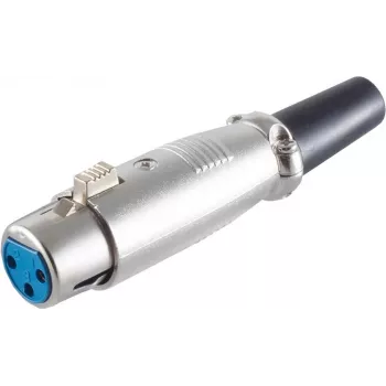 SHIVERPEAKS BASIC-S connettore femmina XLR, femmina, con scarico di trazione, 3 poli, pressofusione di zinco nichelata, connessione a saldare, BS55020