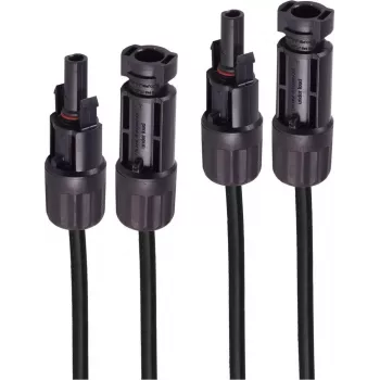 SHIVERPEAKS BS02-32085 PV4 set di cavi di prolunga, 4mm², 2x 15m, nero, connettori MC4, resistente ai raggi UV, certificato TÜV